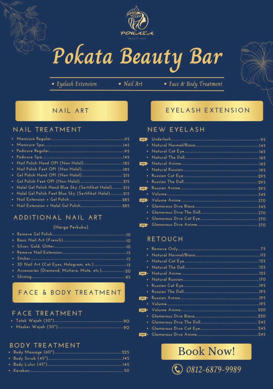 pokata beauty bar pricelist